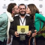 IFFR 2018 Bright Future Award – Winner, Azougue Nazaré Tiago Melo. From left to right: Gustavo Pessoa, Tiago Melo, Mariana Braga