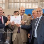 Paulo Octavio, vice-governador Paco Brito e secretário de Educação João Pedro ferraz